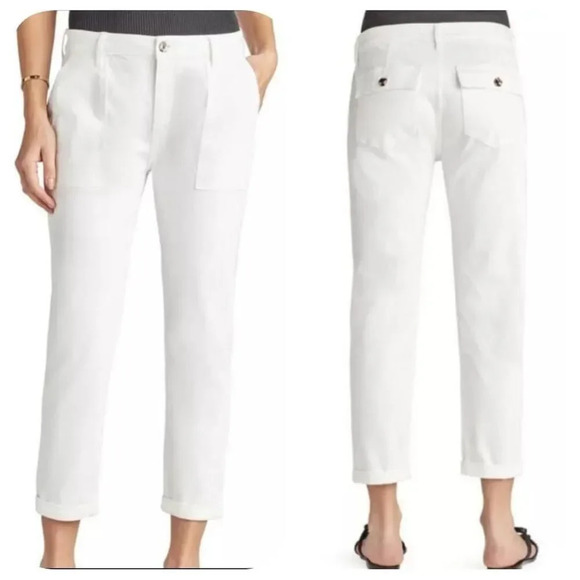 Sam Edelman White The Cargo Ankle Pants Size 26 - Picture 1 of 10